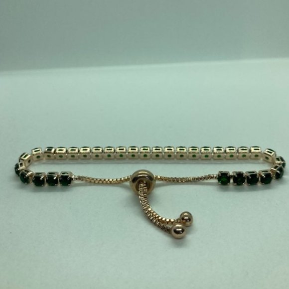 14k Yellow Gold Adjustable Tennis Bracelet 4mm - Picture 3 of 5